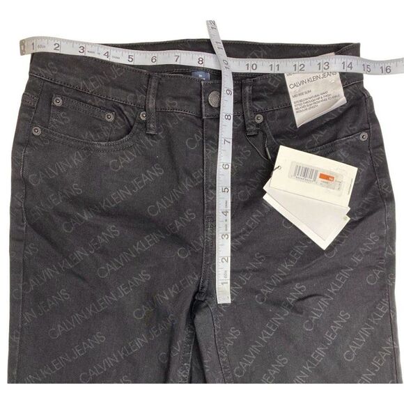 Calvin Klein Ankle Jean Jeggings Juniors' 26 Black‎ Stretchy Mid Rise Logo NEW - Picture 4 of 12